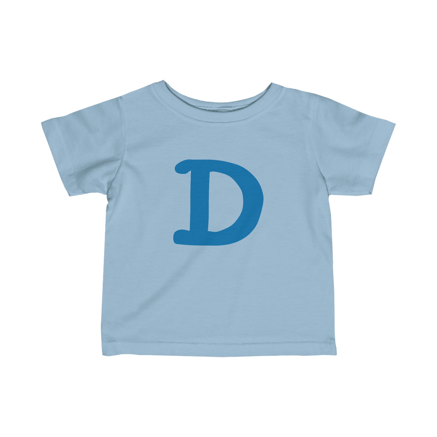 Detroit 'Old French D' T-Shirt (Azure Full Body Outline) |  Infant Short Sleeve