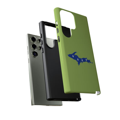 Michigan Upper Peninsula Tough Phone Case (Gooseberry Green w/ UP Quebec Flag Outline) | Samsung & Pixel Android