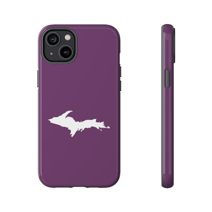 Michigan Upper Peninsula Tough Phone Case (Plum w/ UP Outline) | Apple iPhone