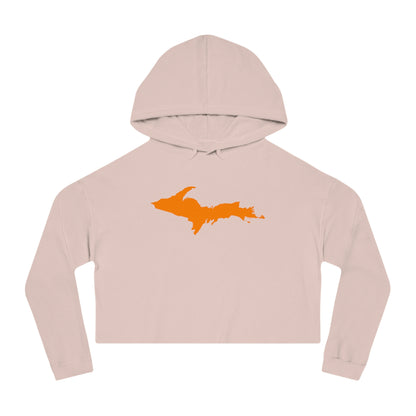 Michigan Upper Peninsula Hoodie (w/ Orange UP Outline) | Lightweight Cropped