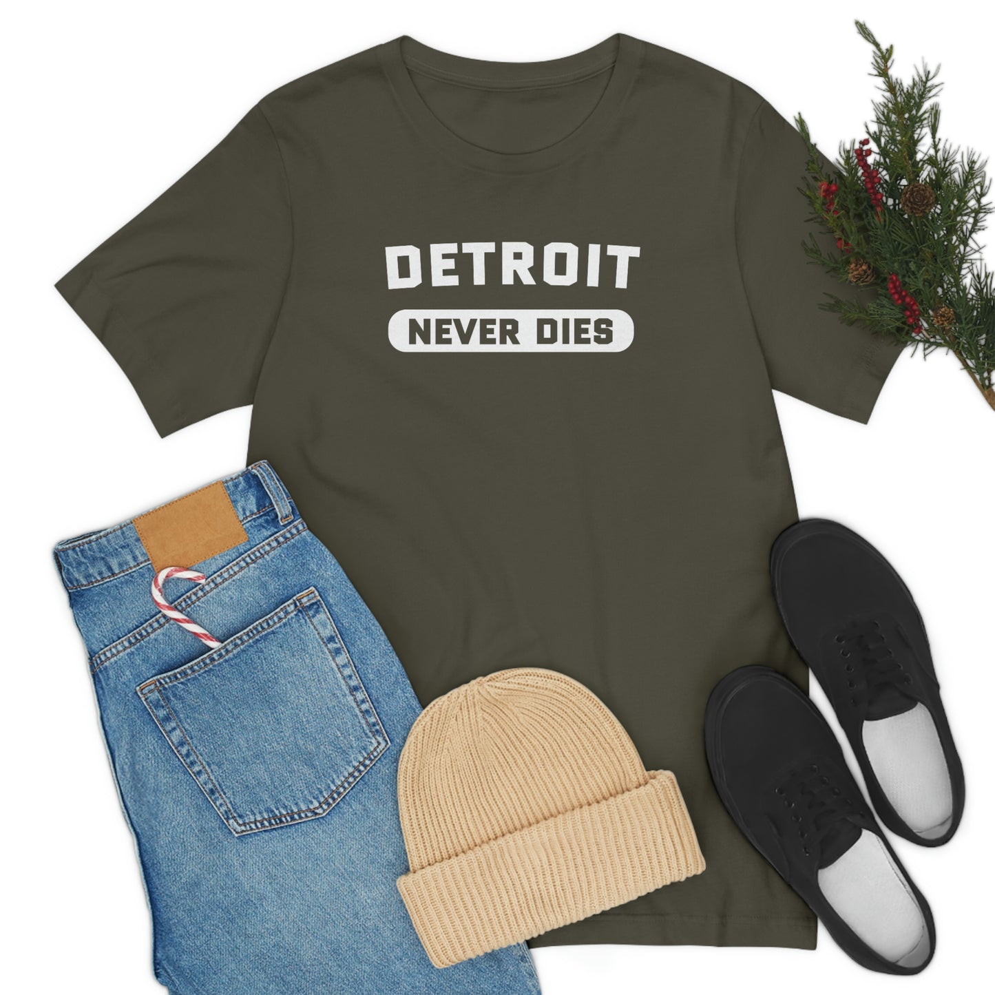 'Detroit Never Dies' T-Shirt | Unisex Standard Fit