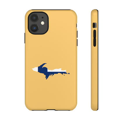 Michigan Upper Peninsula Tough Phone Case (Citrine w/ UP Finland Flag Outline) | Apple iPhone