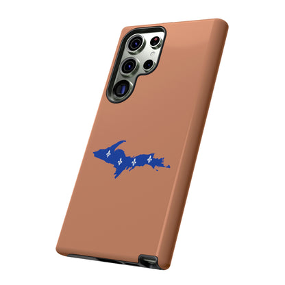 Michigan Upper Peninsula Tough Phone Case (Copper Color w/ UP Quebec Flag Outline) | Samsung & Pixel Android