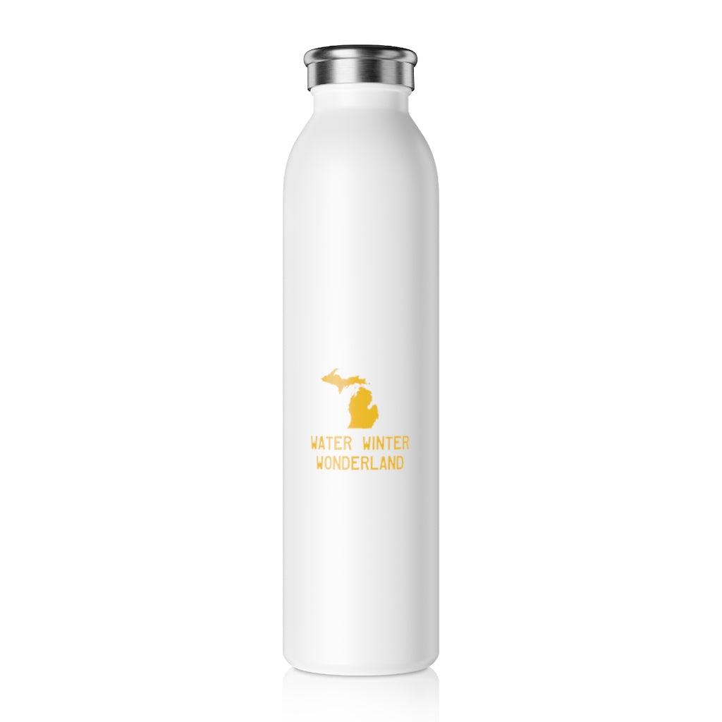 'Water Winter Wonderland' Water Bottle (Gold Etching) | 20oz Double-Walled - Circumspice Michigan