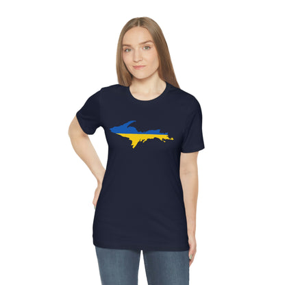 Michigan Upper Peninsula T-Shirt (w/ UP Ukraine Flag Outline) | Unisex Standard Fit