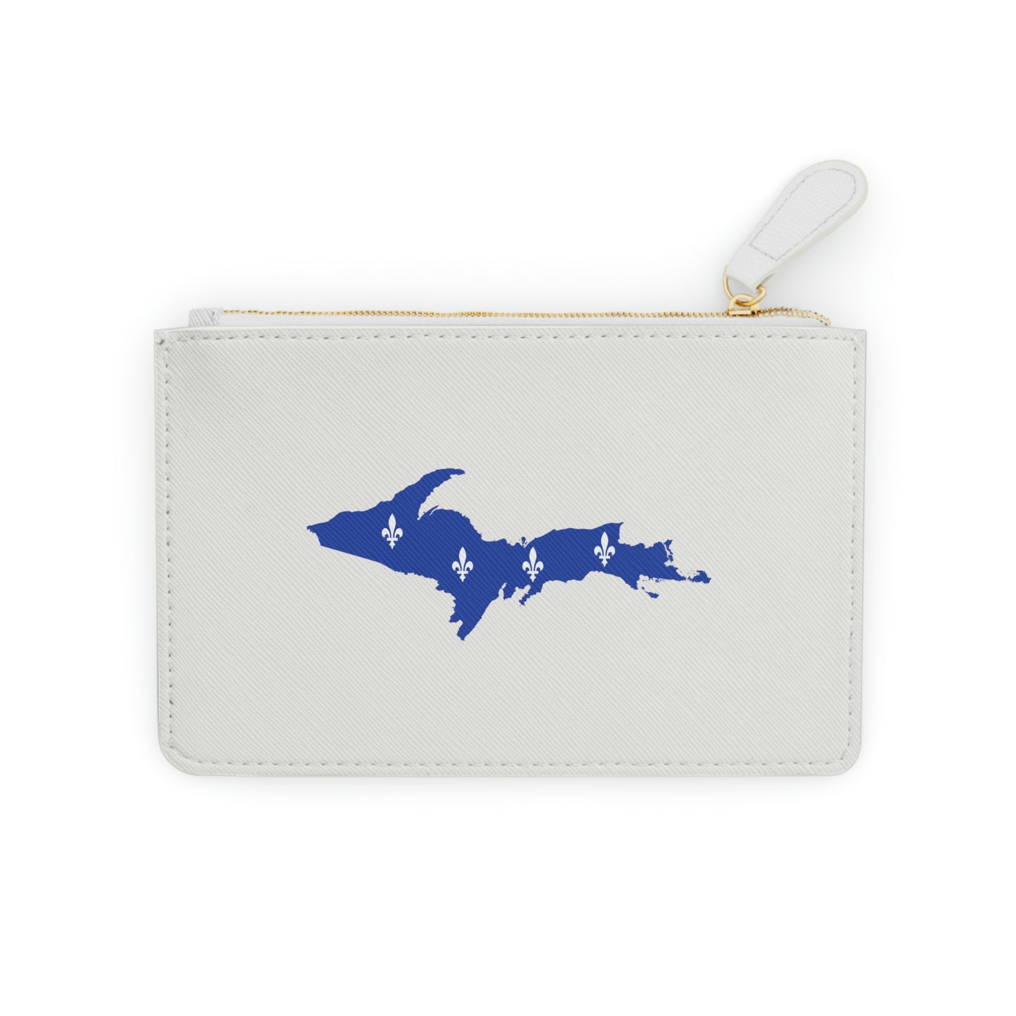 Michigan Upper Peninsula Mini Clutch Bag (Birch Bark White w/ UP Quebec Flag Outline)
