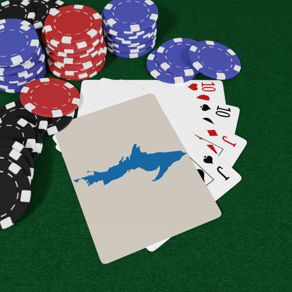 Michigan Upper Peninsula Poker Cards (Canvas Color w/ Azure UP Outline)