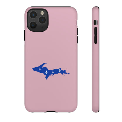 Michigan Upper Peninsula Tough Phone Case (Pink w/ UP Quebec Flag Outline) | Apple iPhone