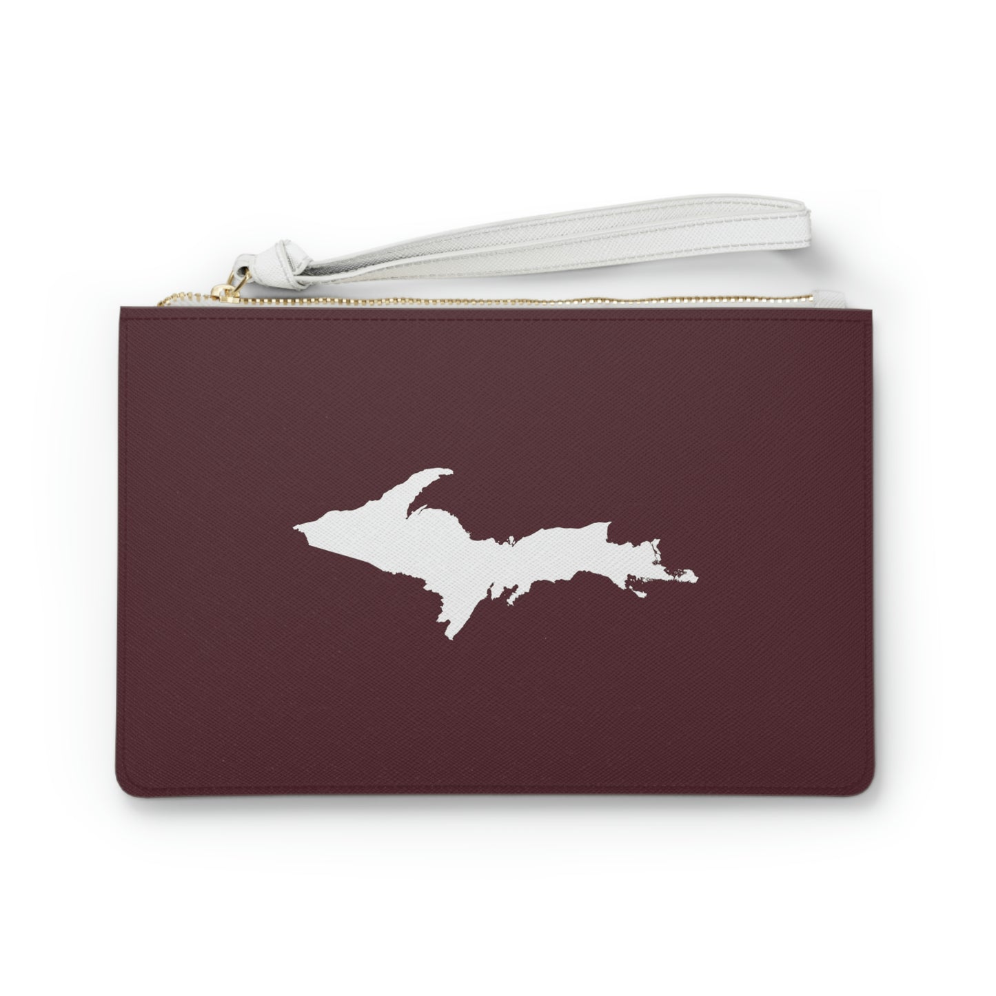 Michigan Upper Peninsula Clutch Bag (Old Mission Burgundy w/UP Outline)