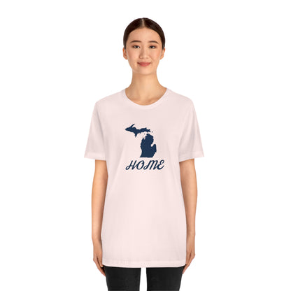 Michigan 'Home' T-Shirt (Retro Script Font) | Unisex Standard Fit