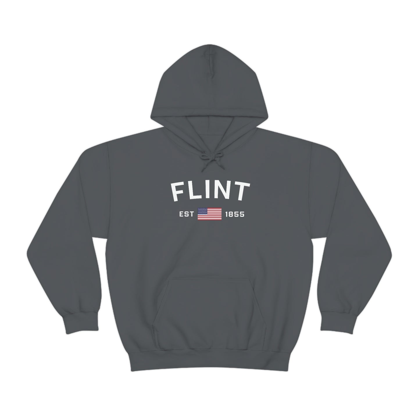 'Flint EST 1855' Hoodie (w/USA Flag Outline) | Unisex Standard