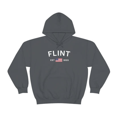 'Flint EST 1855' Hoodie (w/USA Flag Outline) | Unisex Standard