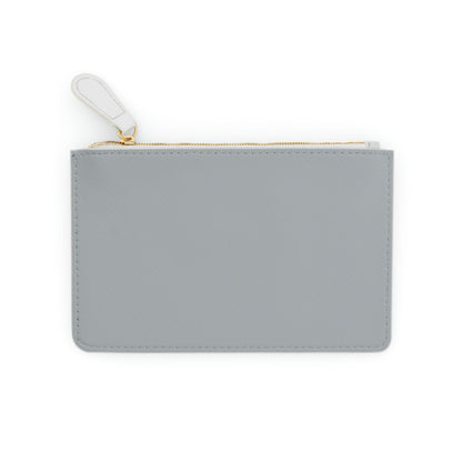 Michigan Upper Peninsula Mini Clutch Bag (Silver w/ Navy UP Outline)