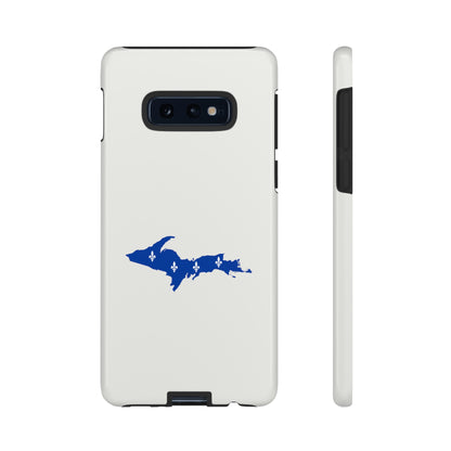 Michigan Upper Peninsula Tough Phone Case (Birch Bark White w/ UP Quebec Flag Outline) | Samsung & Pixel Android