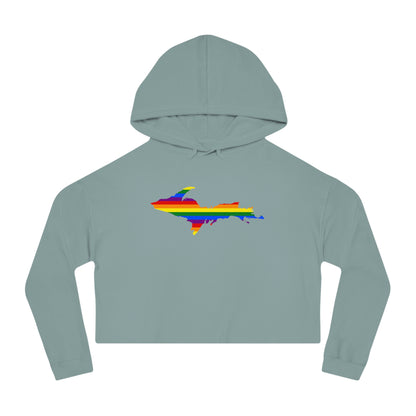 Michigan Upper Peninsula Hoodie (w/ UP Pride Flag Outline) | Lightweight Cropped