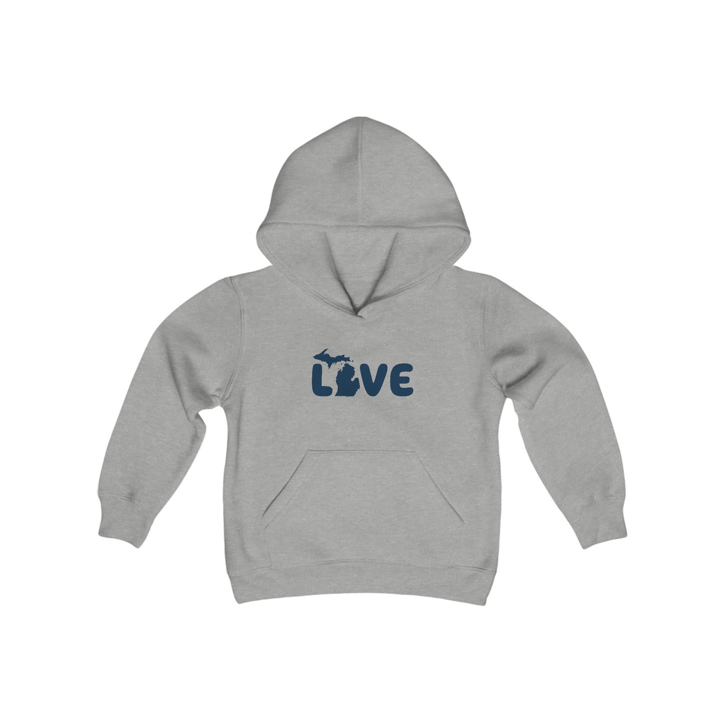 Michigan 'Love' Hoodie (Rounded Children's Font) | Unisex Youth