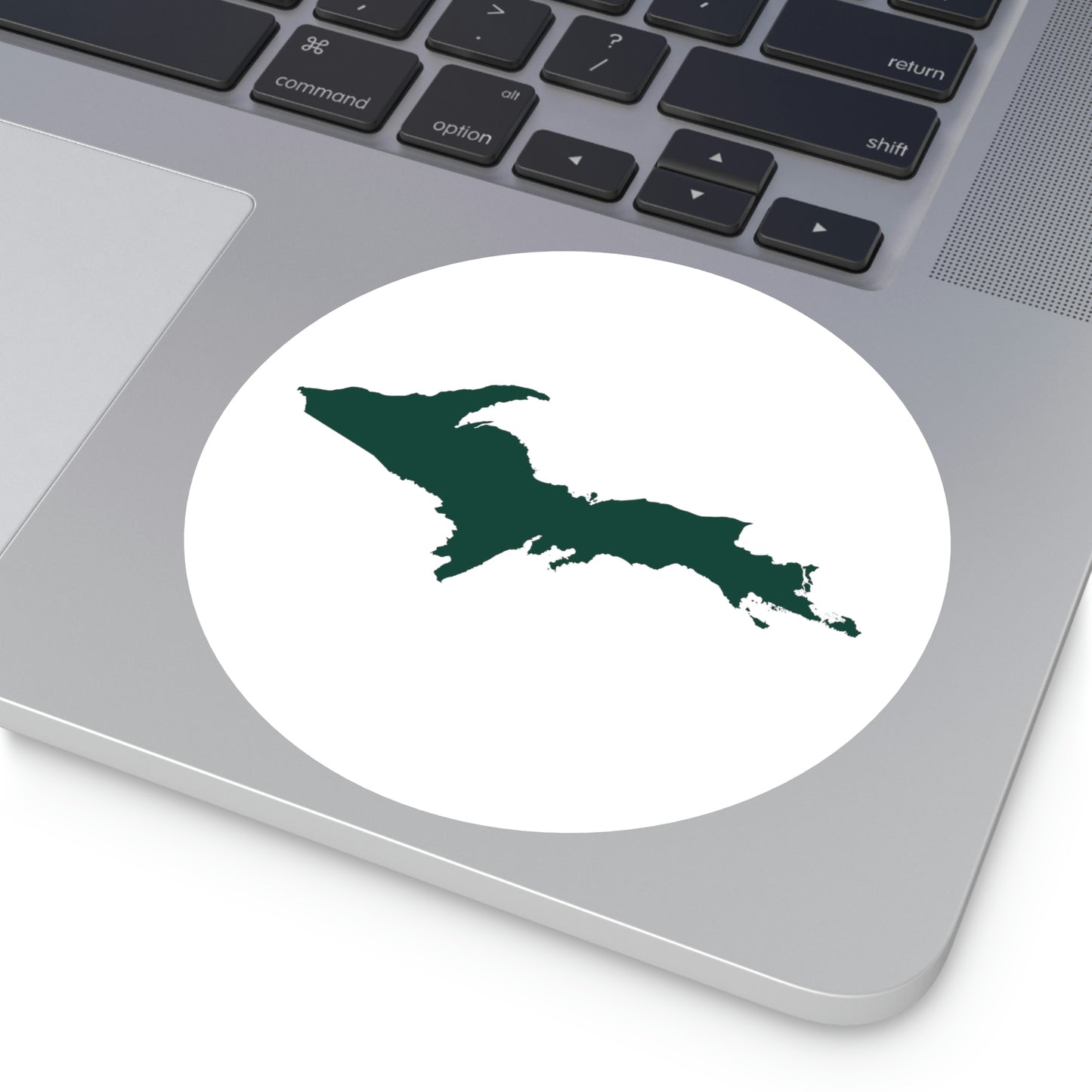 Michigan Upper Peninsula Round Stickers (w/ Green UP Outline) | Indoor\Outdoor