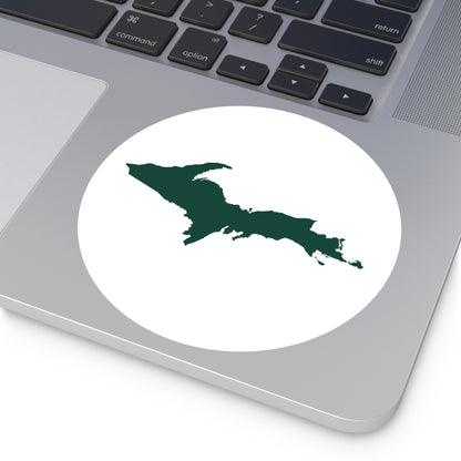 Michigan Upper Peninsula Round Stickers (w/ Green UP Outline) | Indoor\Outdoor