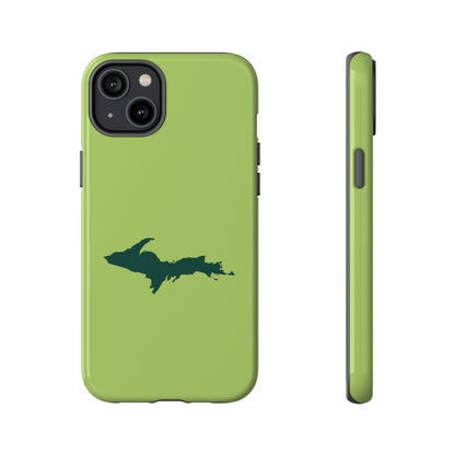 Michigan Upper Peninsula Tough Phone Case (Gooseberry Green w/ Green UP Outline) | Apple iPhone