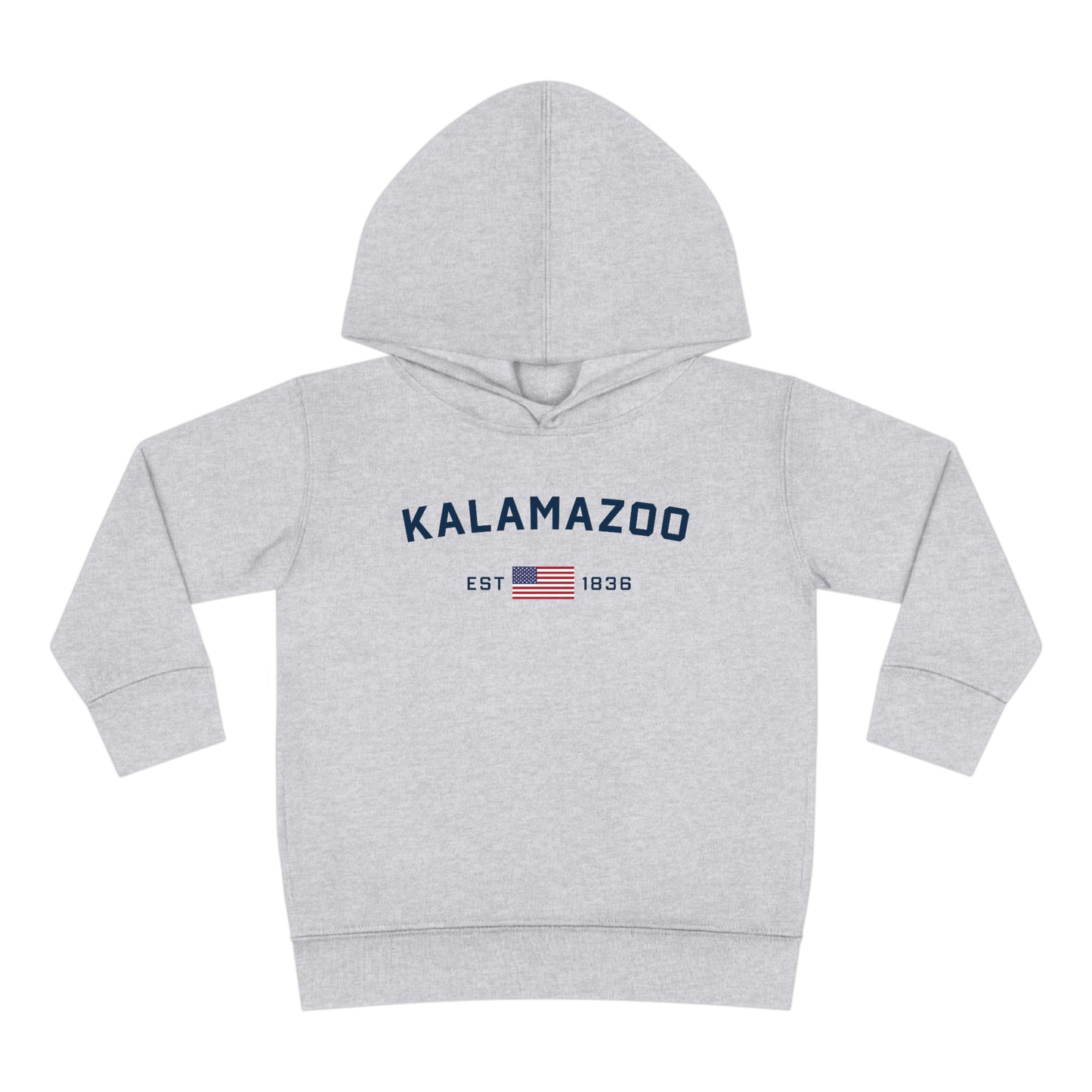 'Kalamazoo EST 1836' Hoodie (w/USA Flag Outline) | Unisex Toddler