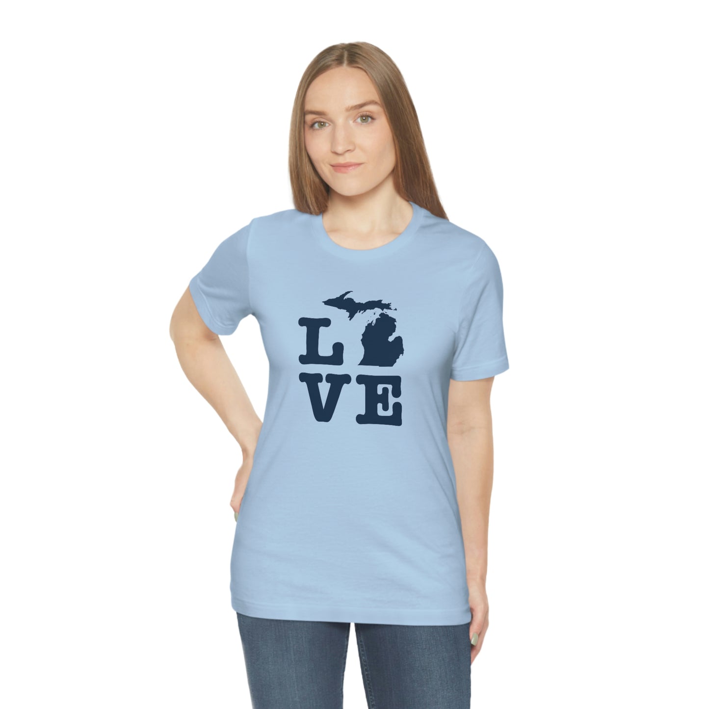 Michigan 'Love' T-Shirt (Typewriter Font) | Unisex Standard Fit