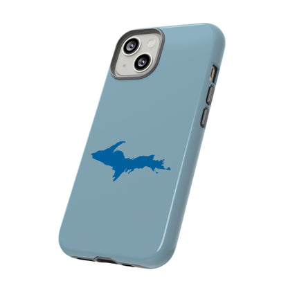 Michigan Upper Peninsula Tough Phone Case (Opal Blue w/ Azure UP Outline) | Apple iPhone