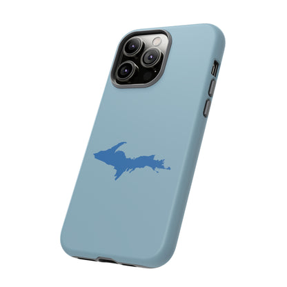 Michigan Upper Peninsula Tough Phone Case (Opal Blue w/ Azure UP Outline) | Apple iPhone