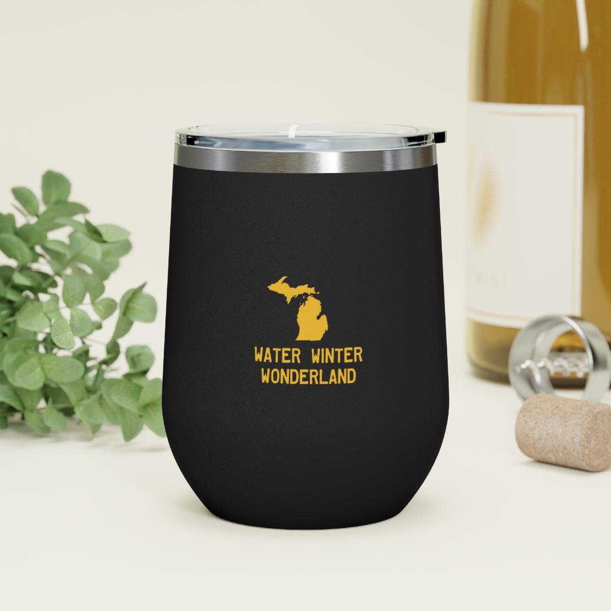 'Water Winter Wonderland' Michigan Insulated Wine Tumbler | 12oz Stainless Steel - Circumspice Michigan