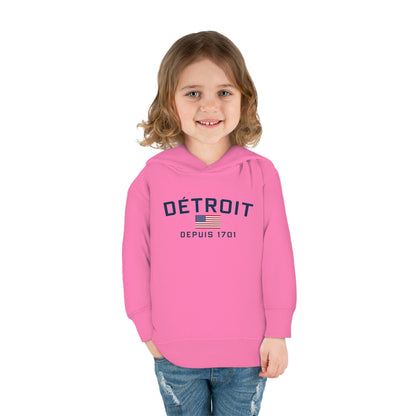 'Détroit Depuis 1701' Hoodie (w/USA Flag Outline) | Unisex Toddler