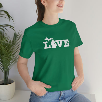 Michigan 'Love' T-Shirt (Typewriter Font) | Unisex Standard Fit