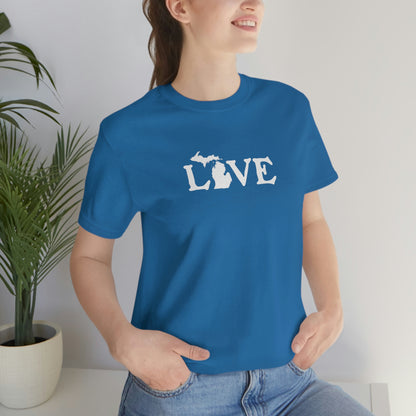 Michigan 'Love' T-Shirt (Woodcut Font) | Unisex Standard Fit