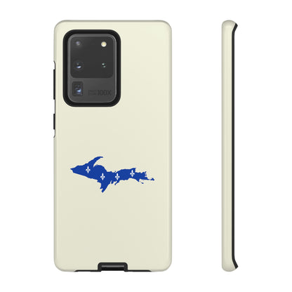 Michigan Upper Peninsula Tough Phone Case (Ivory Color w/ UP Quebec Flag Outline) | Samsung & Pixel Android