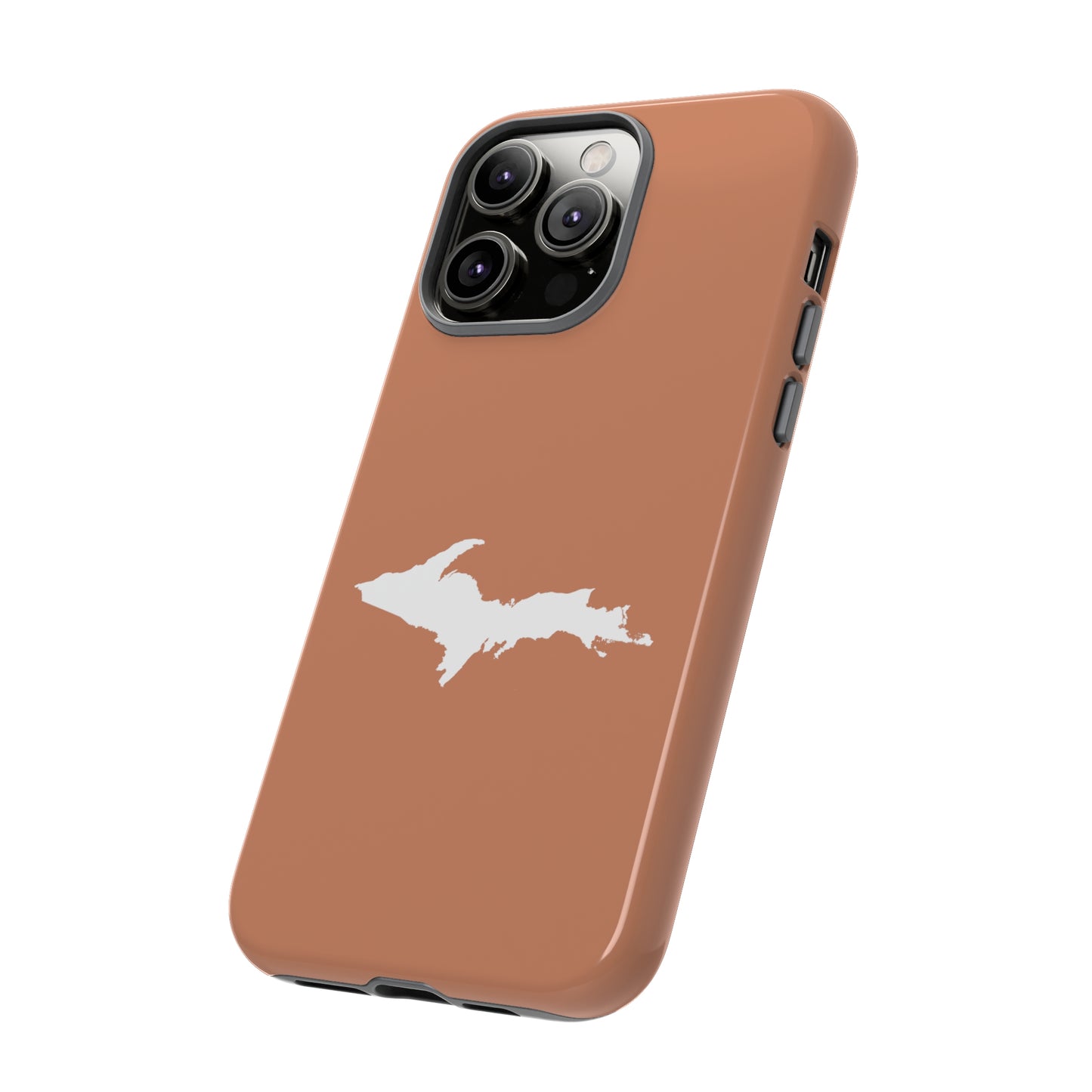 Michigan Upper Peninsula Tough Phone Case (Copper Color w/ UP Outline) | Apple iPhone