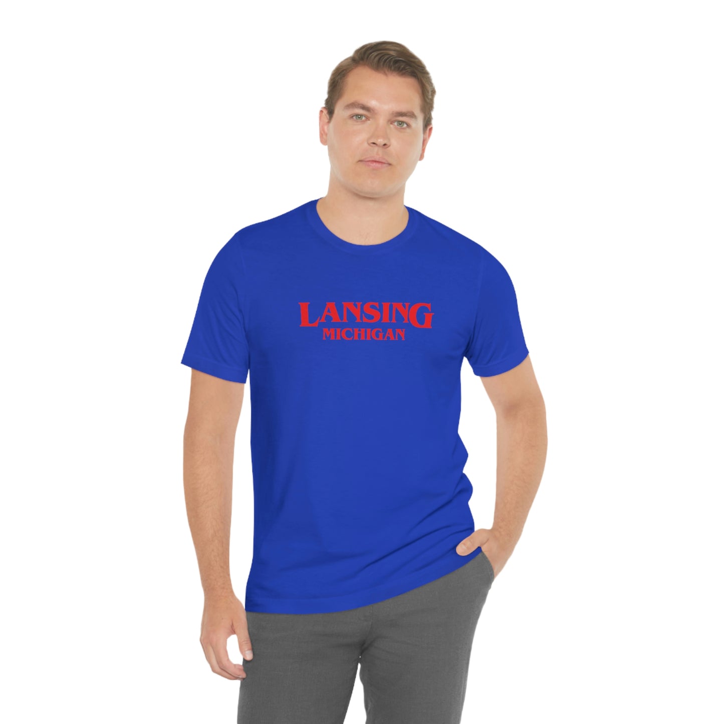 'Lansing Michigan' ' T-Shirt (1980s Drama Parody) | Unisex Standard Fit