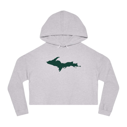 Michigan Upper Peninsula Hoodie (w/ Green UP Outline) | Lightweight Cropped