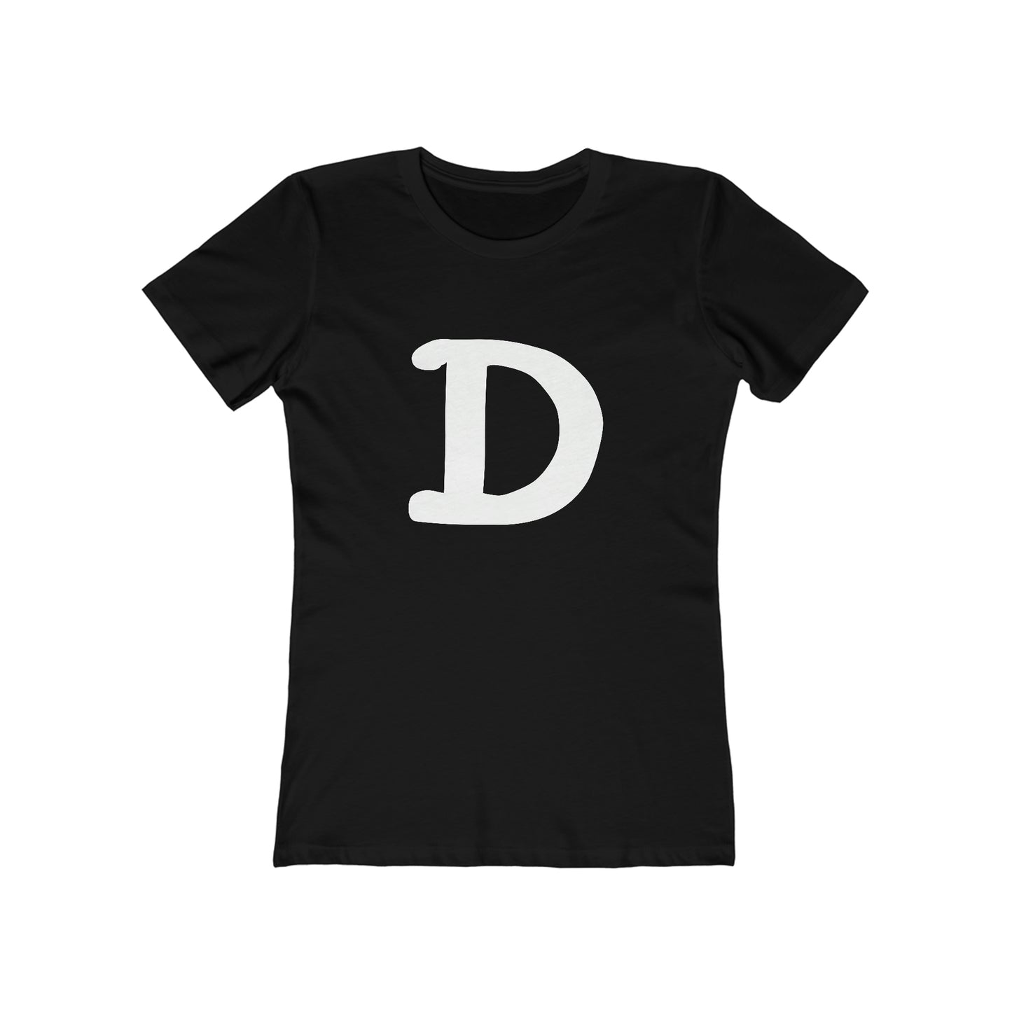 Detroit 'Old French D' T-Shirt (White/Navy Full Body Outline) | Women's Boyfriend Cut