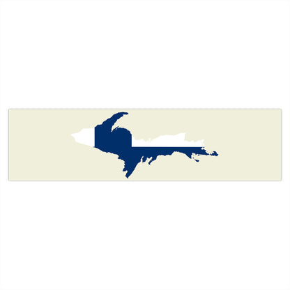 Michigan Upper Peninsula Bumper Stickers (w/ UP Finland Flag Outline) | Ivory Color Background