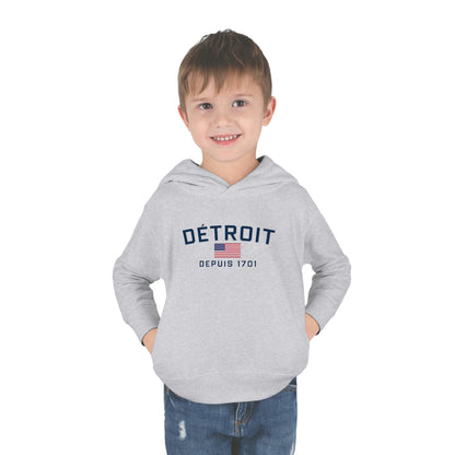 'Détroit Depuis 1701' Hoodie (w/USA Flag Outline) | Unisex Toddler