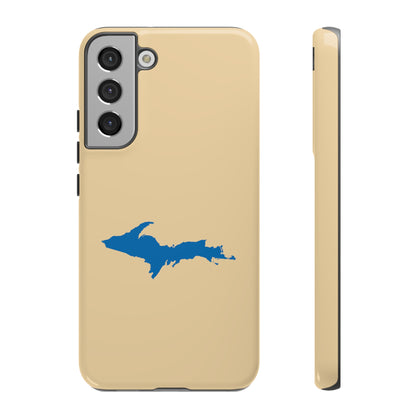 Michigan Upper Peninsula Tough Phone Case (Maple Color w/ Azure UP Outline) | Samsung & Pixel Android