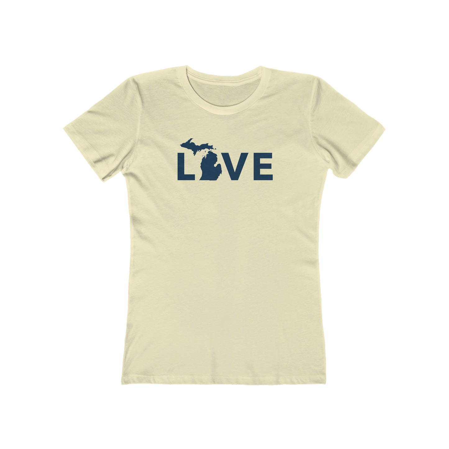 Michigan 'Love' T-Shirt (Geometric Sans Font) | Women's Boyfriend Cut