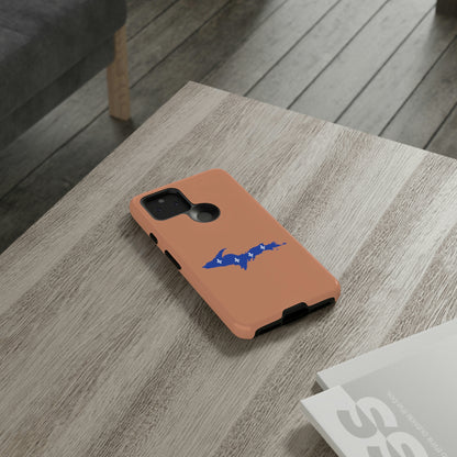 Michigan Upper Peninsula Tough Phone Case (Copper Color w/ UP Quebec Flag Outline) | Samsung & Pixel Android