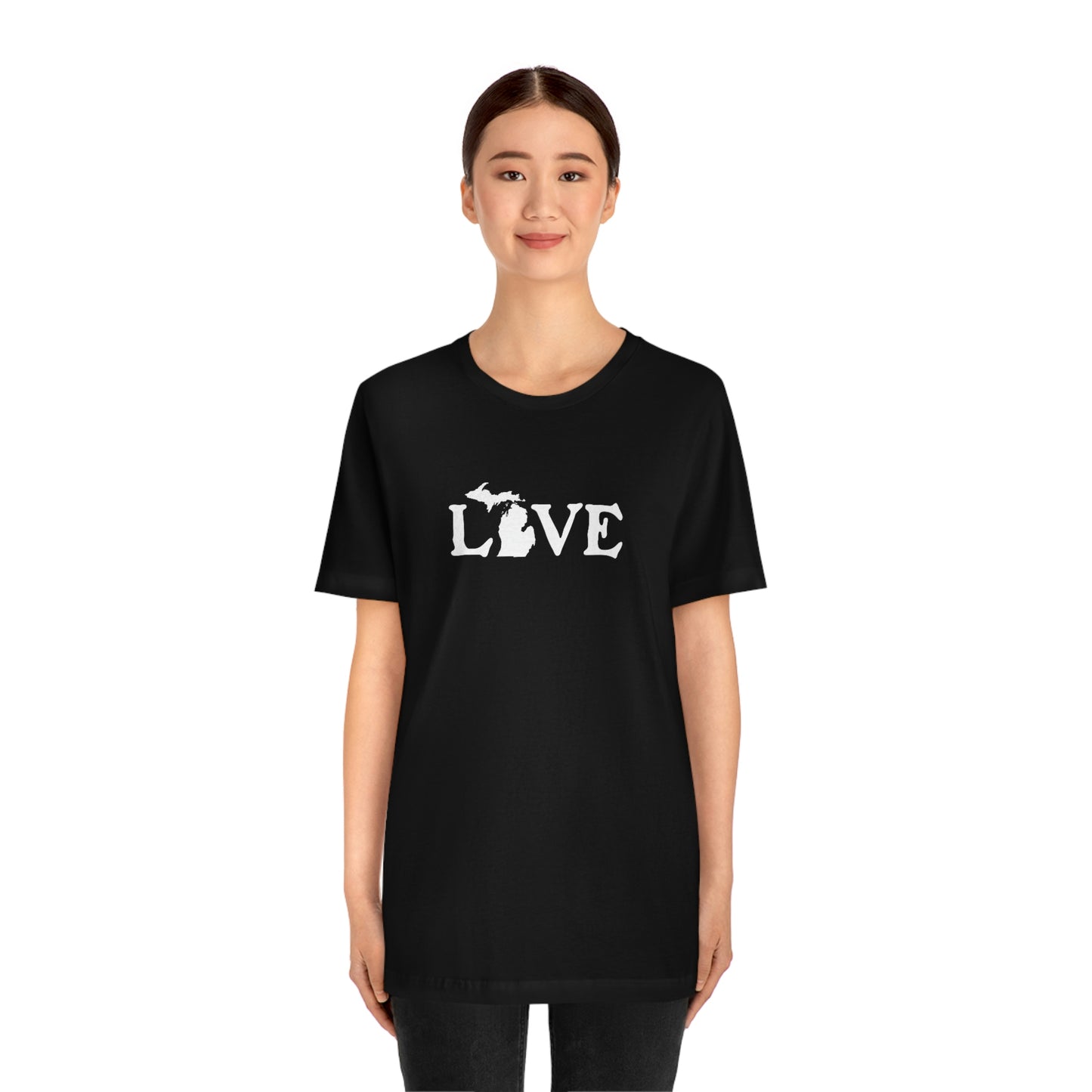 Michigan 'Love' T-Shirt (Woodcut Font) | Unisex Standard Fit