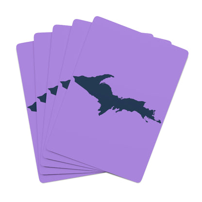 Michigan Upper Peninsula Poker Cards (Lavender w/ Navy UP Outline)