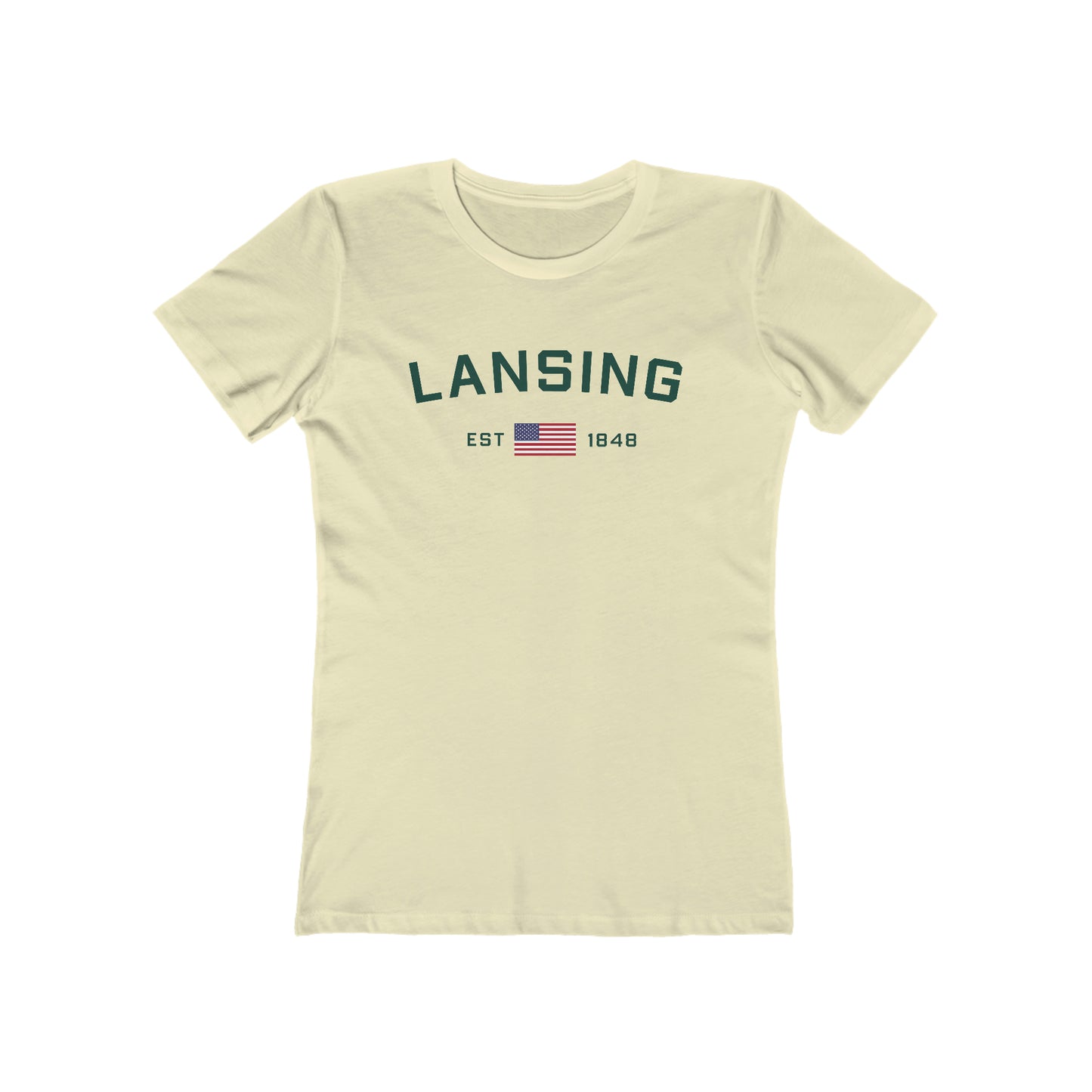 'Lansing EST 1848' (w/USA Flag Outline) | Women's Boyfriend Cut