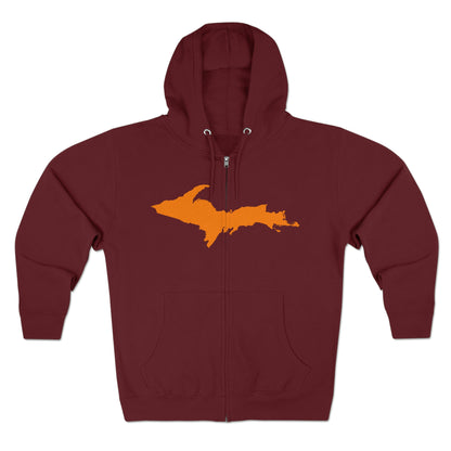 Michigan Upper Peninsula Full-Zip Hoodie (w/ Orange UP Outline)