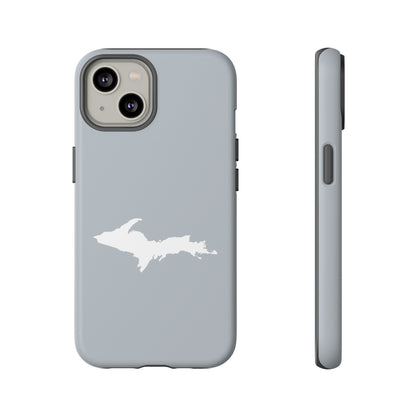 Michigan Upper Peninsula Tough Phone Case (Silver w/ UP Outline) | Apple iPhone