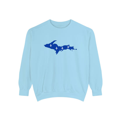 Michigan Upper Peninsula Sweatshirt (w/ UP Quebec Flag Outline) | Unisex Garment Dyed