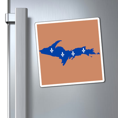 Michigan Upper Peninsula Square Magnet (Copper Color w/ UP Quebec Flag Outline)