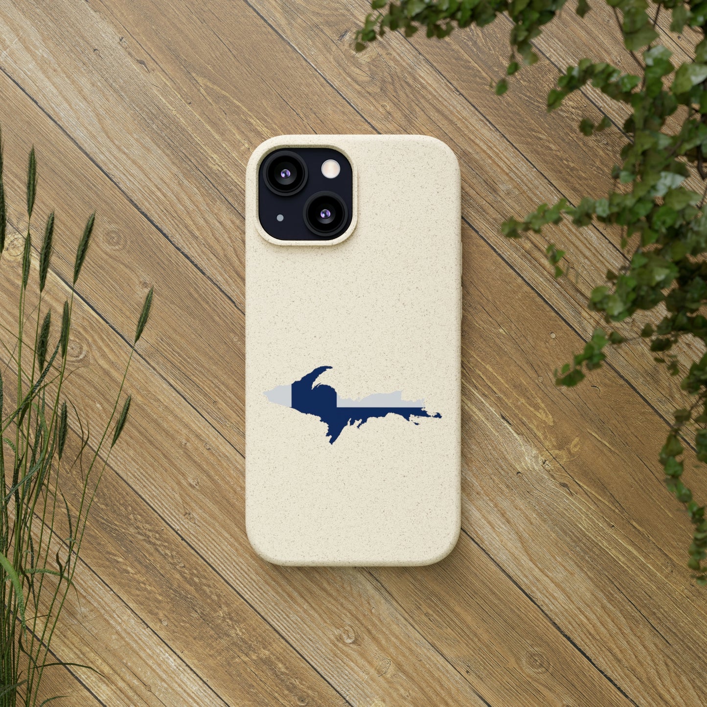 Michigan Upper Peninsula Biodegradable Phone Cases (w/ UP Finland Flag Outline) | Apple iPhone