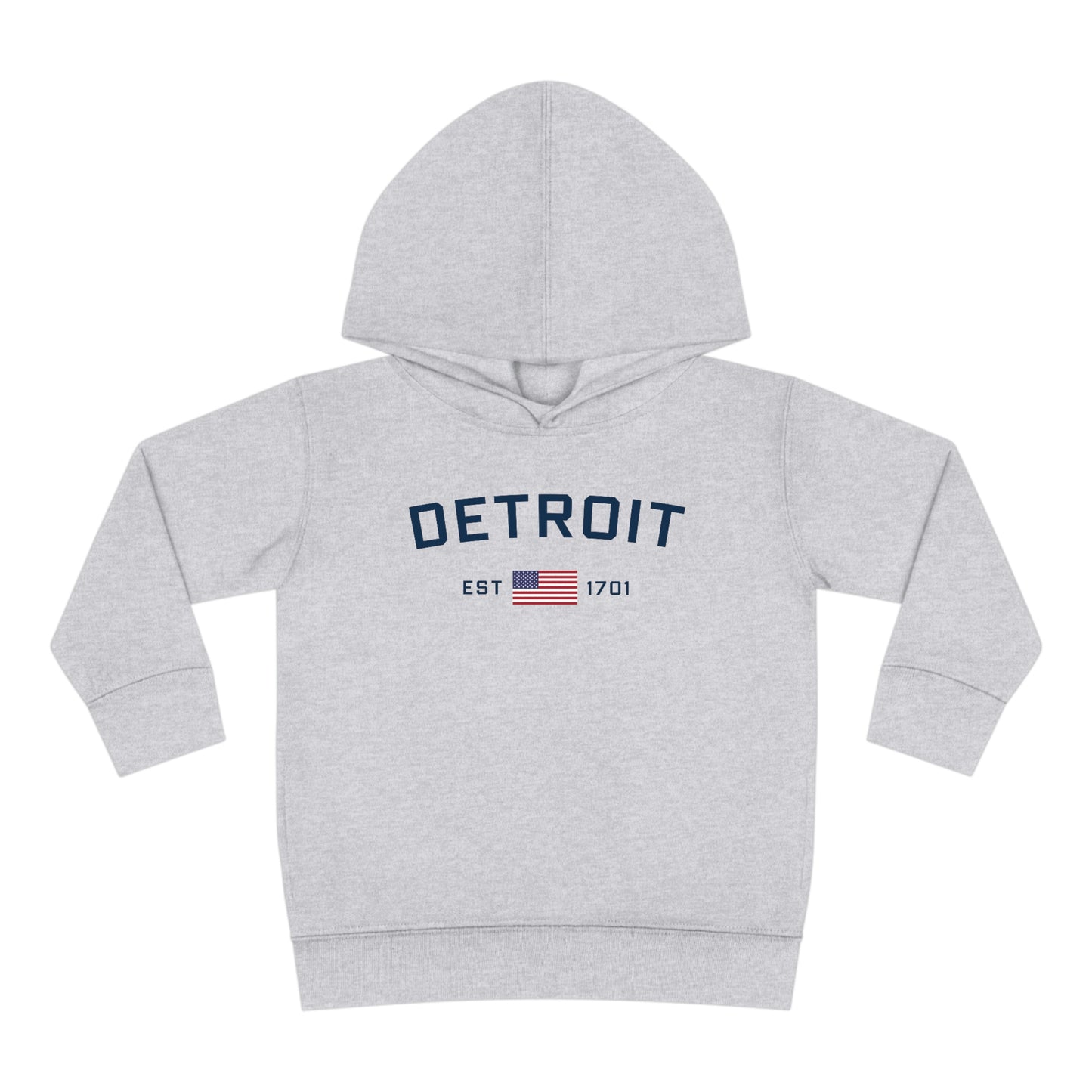 'Detroit EST 1701' Hoodie (w/USA Flag Outline) | Unisex Toddler